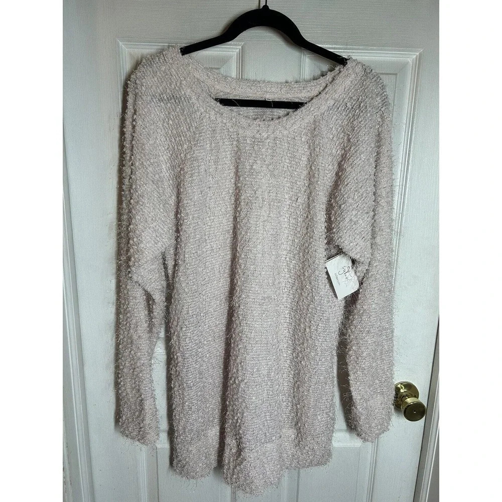 By Tavi Women’s Lightweight Sweater With Side Zipper Detail Size L Pink